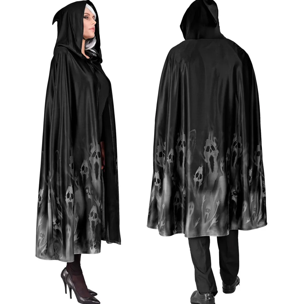 NEU Umhang Halloween Geister, mit Kapuze, schwarz, 120cm