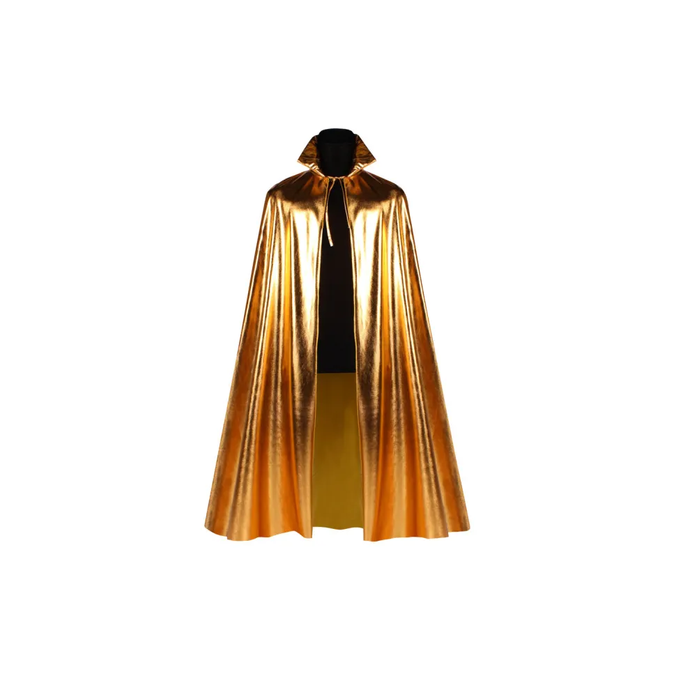 NEU Umhang Metallic-Gold mit Stehkragen, Einheitsgröße