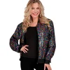 NEU Unisex-Kostüm Disco-Bomberjacke mit Pailletten, bunt, Gr. S-M