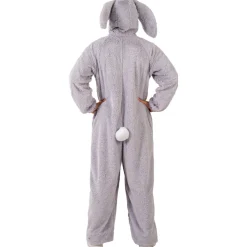 NEU Unisex-Kostüm Overall Kaninchen / Hase, grau-weiß, Einheitsgröße