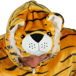 NEU Unisex-Kostüm Plüsch-Overall Tiger, braun-schwarz, Gr. XS-S