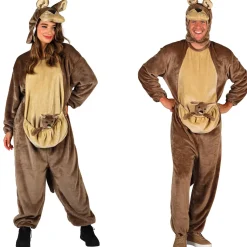 NEU Unisex-Kostüm Plüsch-Overall Känguru, braun, mit Plüsch-Baby, Gr. XS-S