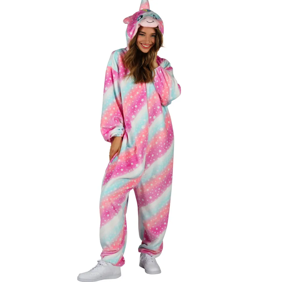 NEU Unisex-Kostüm Plüsch-Overall Einhorn, bunt, Gr. XS-S