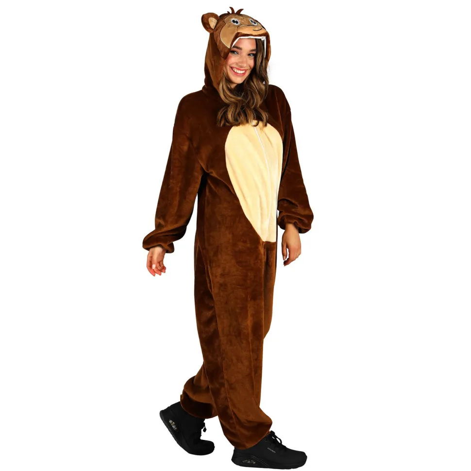 NEU Unisex-Kostüm Plüsch-Overall Affe, braun, Gr. XS-S