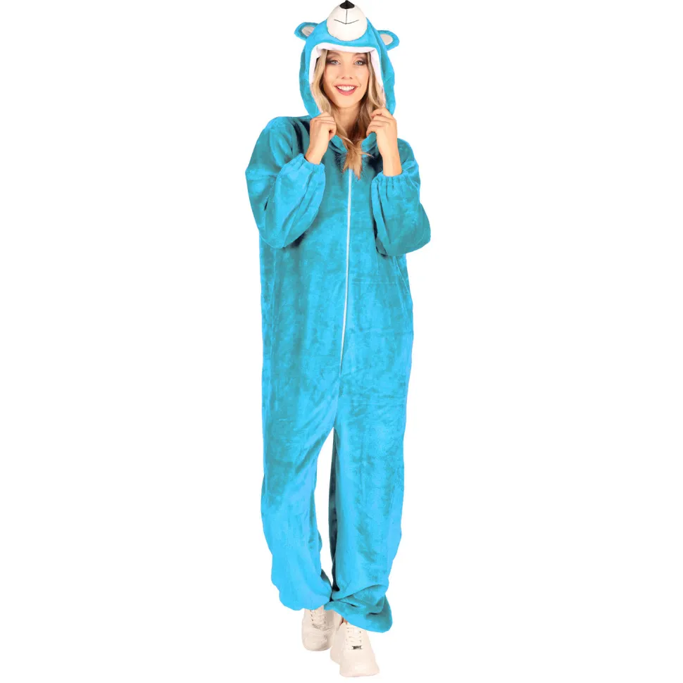 NEU Unisex-Kostüm Plüsch-Overall Fantasy-Bär, blau, Gr. XS-S