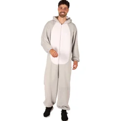 NEU Unisex-Kostüm Plüsch-Overall Hund, grau, Gr. XS-S