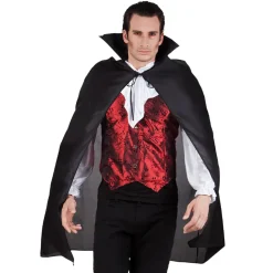 NEU Unisex-Kostüm Umhang Basic, ca. 120cm, schwarz mit Stehkragen