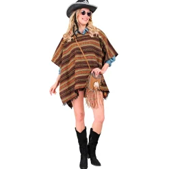 NEU Unisex-Kostüm Wild West Poncho, wendbar, Einheitsgröße