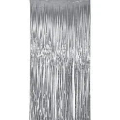 NEU Vorhang Lametta Laser Beam silber, 2m lang - 1m breit