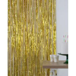 NEU Vorhang Lametta Laser Beam gold, 2m lang - 1m breit