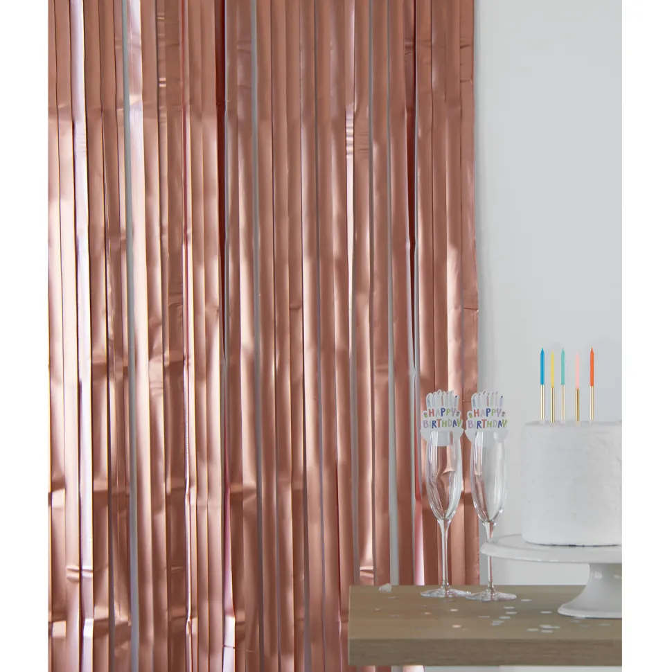 NEU Vorhang Lametta matt rosè-gold, 2m lang - 1m breit