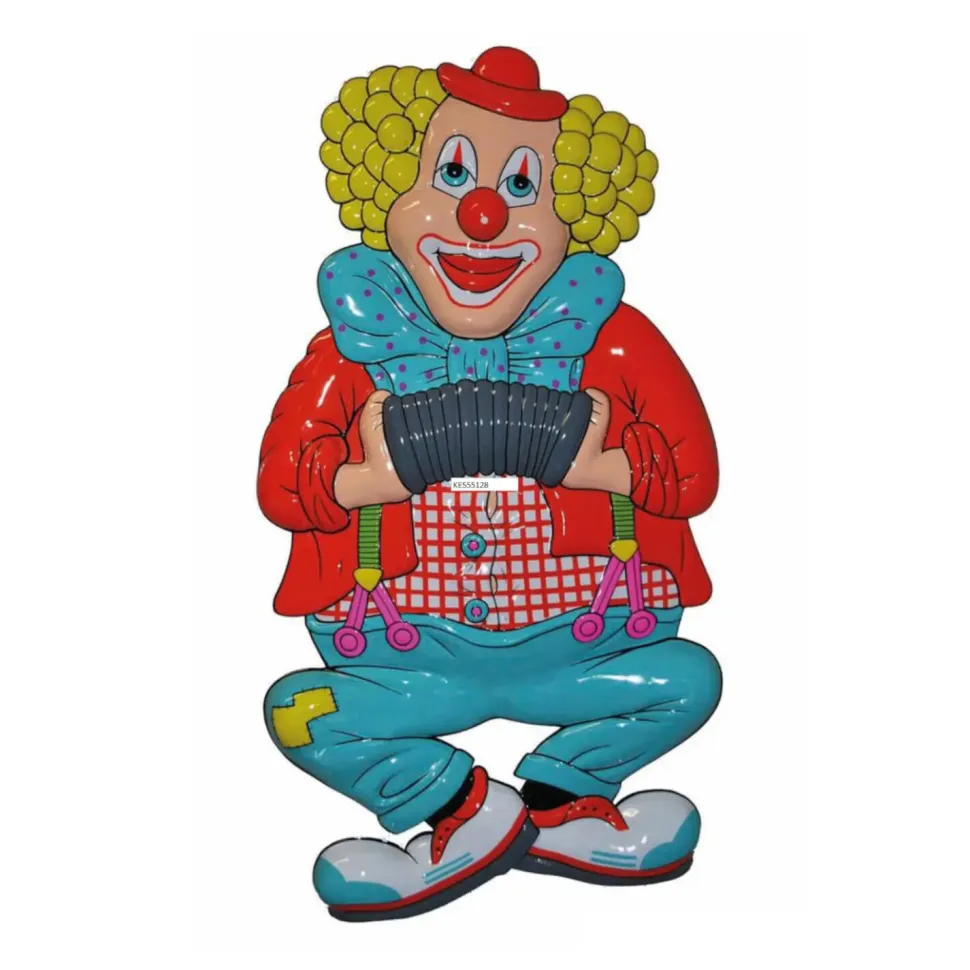NEU Wand-Deko Clown, Akkordeon, 1 Stk. Ca. 47cm