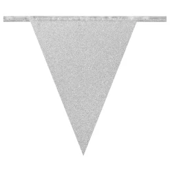 NEU Wimpelkette aus Pappe, Glitter-Silber, 6m