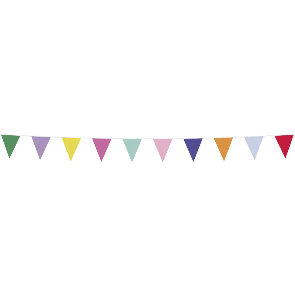 NEU Wimpelkette Stripetastic, Pastell-Bunt, 6m, Wimpel ca. 19x23cm, aus einer Polyester-Baumwoll-Mischung