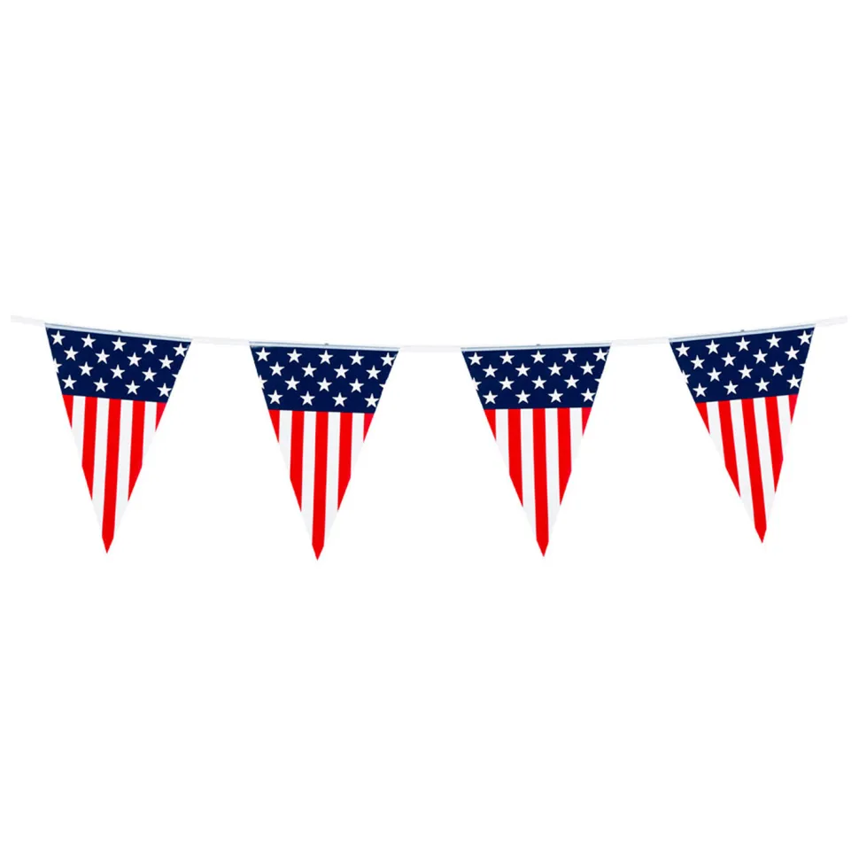 NEU Wimpelkette USA-Party, ca. 6m, aus Kunststoff