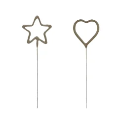 NEU Wunderkerze, 2er-Pack - Form Herz und Stern, Brenndauer 30 Sek.