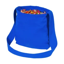 NEU Wurfbeutel blau mit Futterstoff, 36x34cm, 71cm Träger, mit 2 Staufächern und breitem Trageriemen