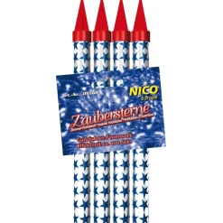 NEU Zaubersterne / Eisfontänen / Torten-Deko, Packung mit 4 Stück, ca. 100 sek Effektdauer