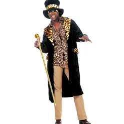 NEU Zerlegbarer Goldener Stab / Gehstock / Spazierstock für Zuhälter / Pimp-Kostüme & Co., Länge ca. 87 cm