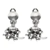 Ohrringe mit Piratentotenkopf, silber