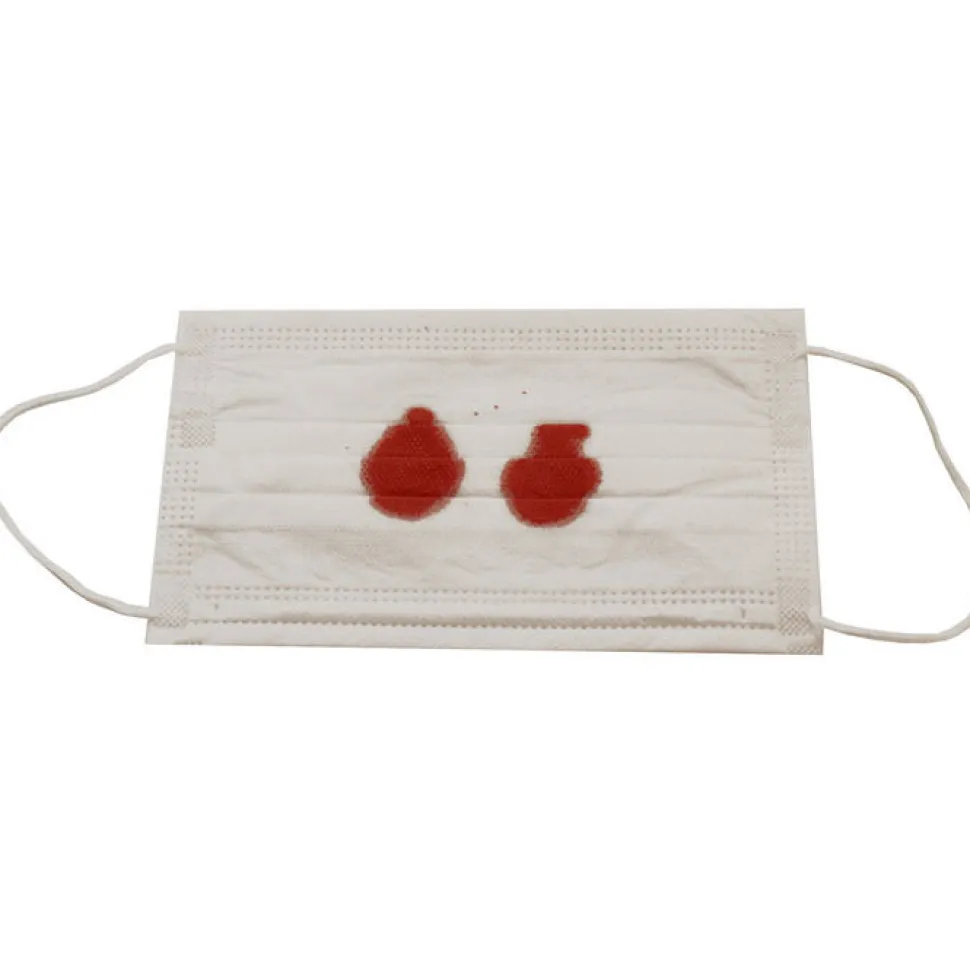 OP-Mundschutz mit Blut