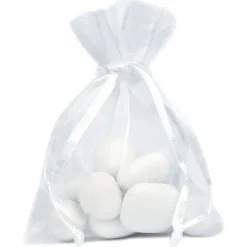 Organza Säckchen, Weiss, 7.5 x 10 cm, 10 Stück
