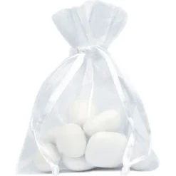 Organzasäckchen, Weiss, 12 x 17 cm, 6 Stück