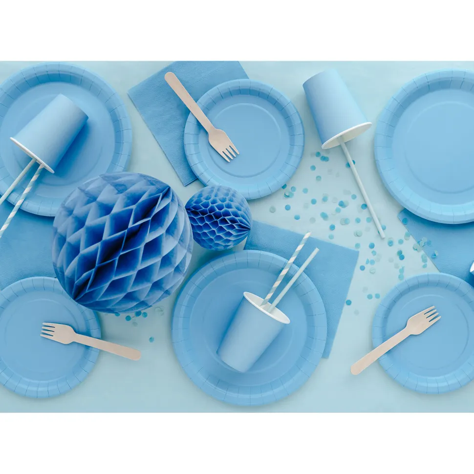 Pappbecher - Hellblau - 250ml - 6 Stück