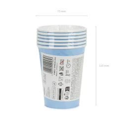 Pappbecher - Hellblau - 250ml - 6 Stück