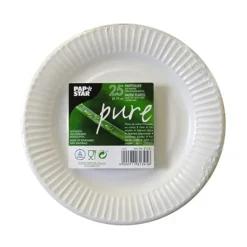 Pappteller Pure, rund, Ø 19 cm, 25 Stück, weiß