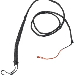 Peitsche aus Kunstleder, 1,80 m, schwarz