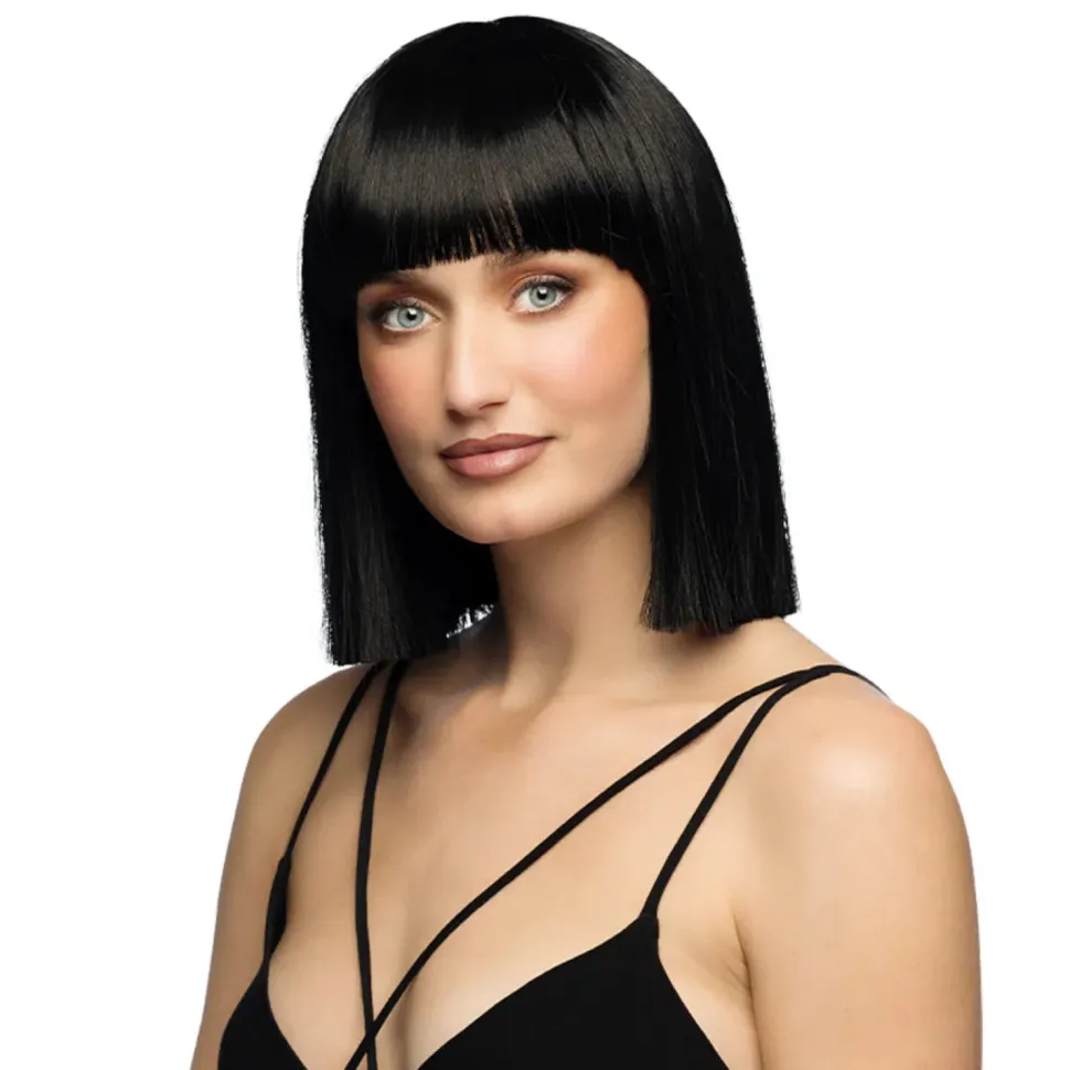 Perücke Damen Djamilla, Longbob, Premium-Qualität, Schwarz