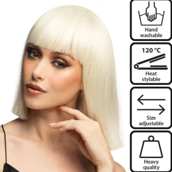 Perücke Damen Djamilla, Longbob, Premium-Qualität, Blond