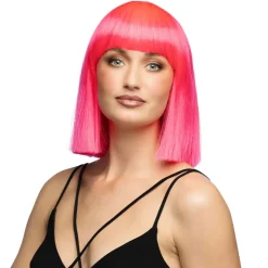 Perücke Damen Djamilla, Longbob, Premium-Qualität, Pink