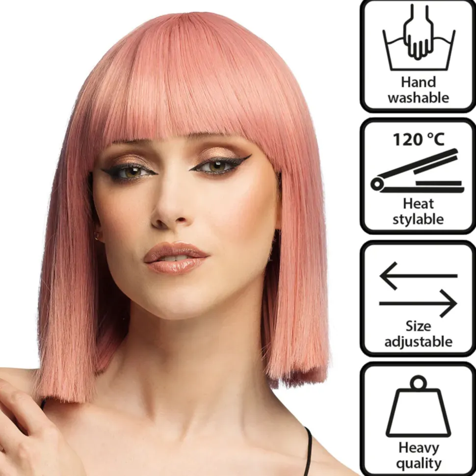 Perücke Damen Djamilla, Longbob, Premium-Qualität, Lachs