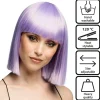 Perücke Damen Djamilla, Longbob, Premium-Qualität, Lila