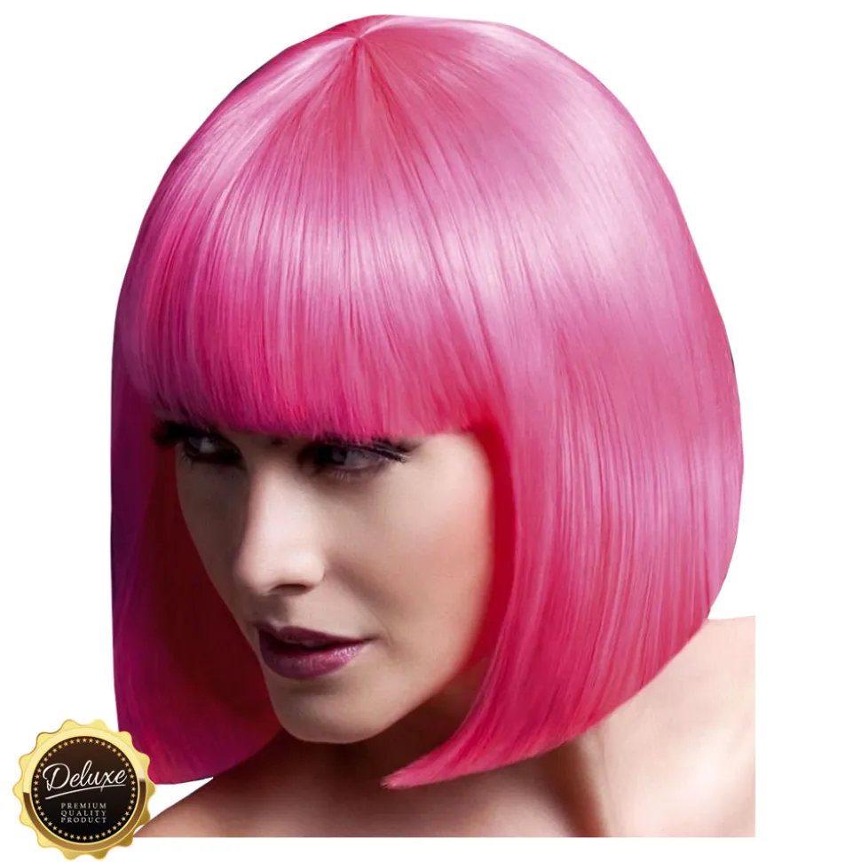 Perücke Damen Eleganter Bob, Pagenkopf mit Pony, Premium-Qualität, Elise, neon-rosa