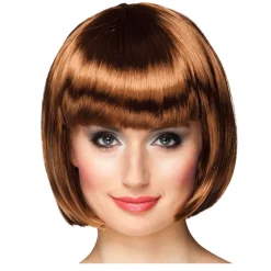 Perücke Damen Foxy Bob, Pagenkopf mit Pony, Cabaret, braun