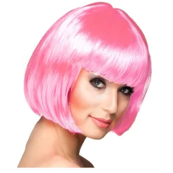 Perücke Damen Foxy Bob, Pagenkopf mit Pony, Cabaret, pink