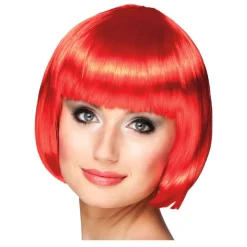 Perücke Damen Foxy Bob, Pagenkopf mit Pony, Cabaret, rot