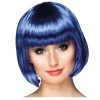 Perücke Damen Foxy Bob, Pagenkopf mit Pony, Cabaret, blau