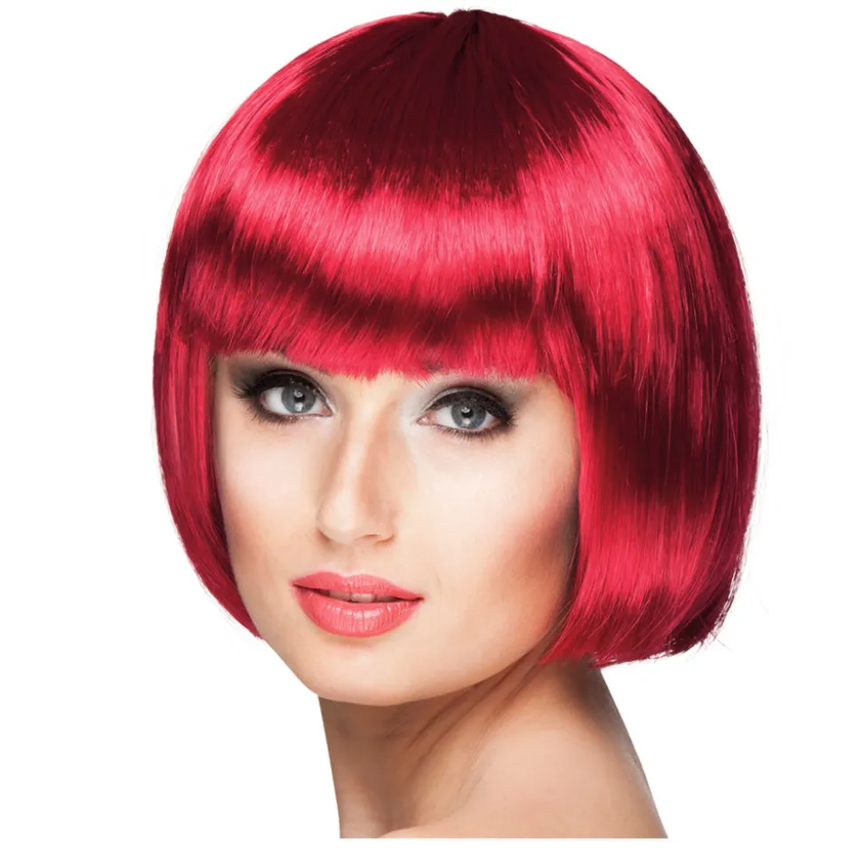 Perücke Damen Foxy Bob, Pagenkopf mit Pony, Cabaret, rubin