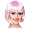 Perücke Damen Foxy Bob, Pagenkopf mit Pony, Cabaret, rosa