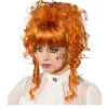 Perücke Damen Hochsteckfrisur mit Pony, leicht gelockt, Steampunk Barock, kupfer