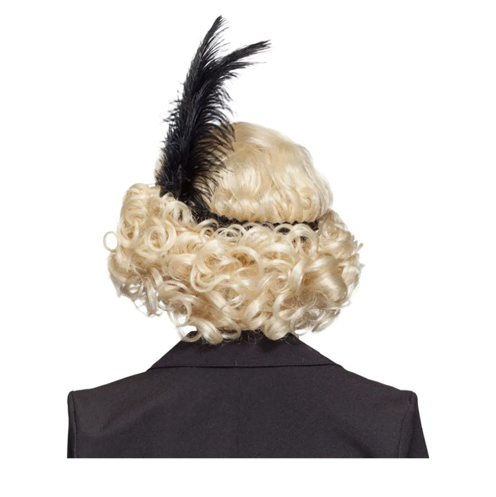Perücke Damen Kurzhaar Bob Pagenkopf mit Locken und Paillettenband, Charlston 20er, Flirty Flapper, blond