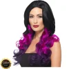 Perücke Damen Langhaar Clamour Deluxe mit Farbverlauf, STYLEBAR, Schwarz-Pink