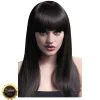 Perücke Damen Langhaar, Glatt mit Pony, gerade geschnitten, Premium-Qualität, Alexia, braun