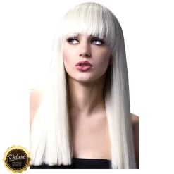 Perücke Damen Langhaar, Glatt mit Pony, gerade geschnitten, Premium-Qualität, Alexia, blond
