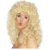 Perücke Damen Langhaar mit kleinen Locken, Boogie Babe, blond