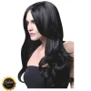 Perücke Damen Langhaar, Wellig mit Mittelscheitel, Premium-Qualität, Khloe, schwarz